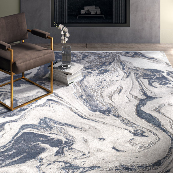 Greyleigh™ Bridgeton Abstract Denim/Gray Area Rug & Reviews Wayfair